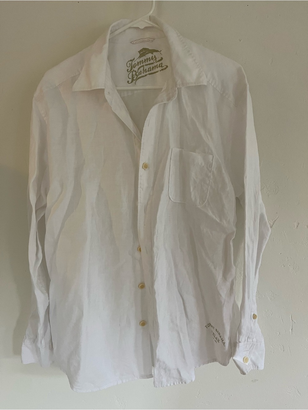 Tommy Bahama White Button-Down Linen Shirt